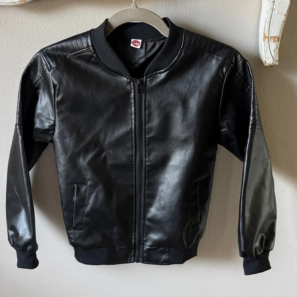 Stylish Black Kids Bomber Jacket - Picture 1 of 3